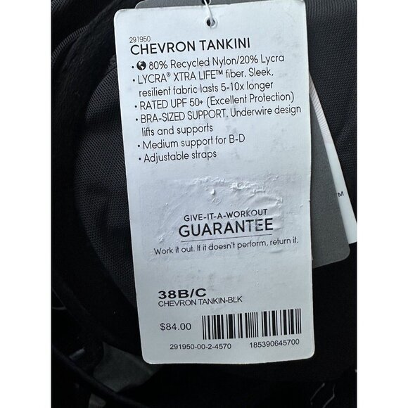 NWT Athleta 38 B / C Chevron Blousy Tankini Top Swim Top Swimsuit Top - Picture 6 of 9